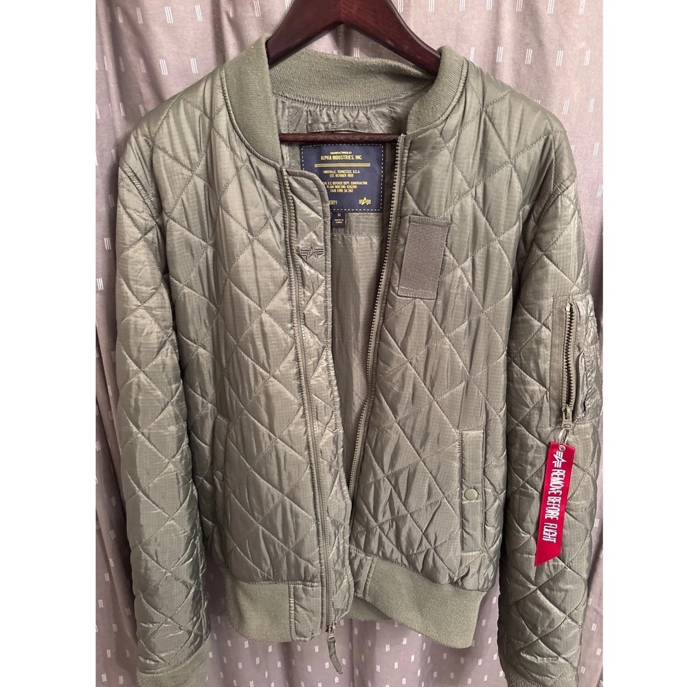 Alpha Industries L-2B Scout Quilted Flight Jacket Sage Green Mens Medium Bomber